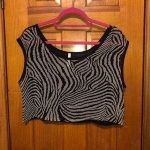 SHEER ZEBRA PRINT CROP TOP